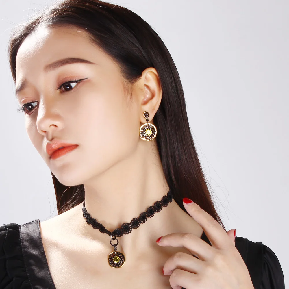 Женские серьги DreamCarnival 1989 в этническом цветочном стиле готическом E20|earrings for|jewel
