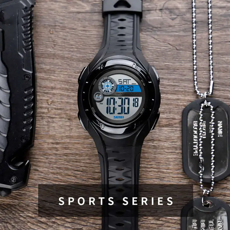 Skmei мужские спортивные часы 50 метров водонепроницаемые часы с будильником Цифровые мужские часы 1470