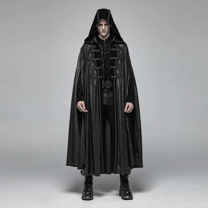 PUNK RAVE Men Gothic Retro Mysterious Cloak Men's Halloween Perform