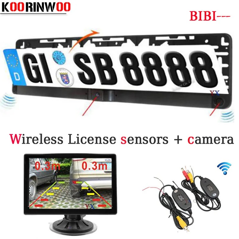 

Koorinwoo Dual Core CPU Parktronic wireless Parking Sensor blind Radars Car Monitor Video License Rear view camera Reversing