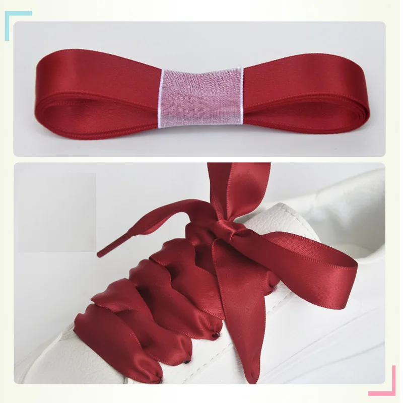 wine red Sentcharm 1 пара Для женщин Красочные ленты шнурки Shoestrings Сапоги и ботинки для девочек Шнурки плоским шелк оптом для 3 Размеры - Цвет: wine red