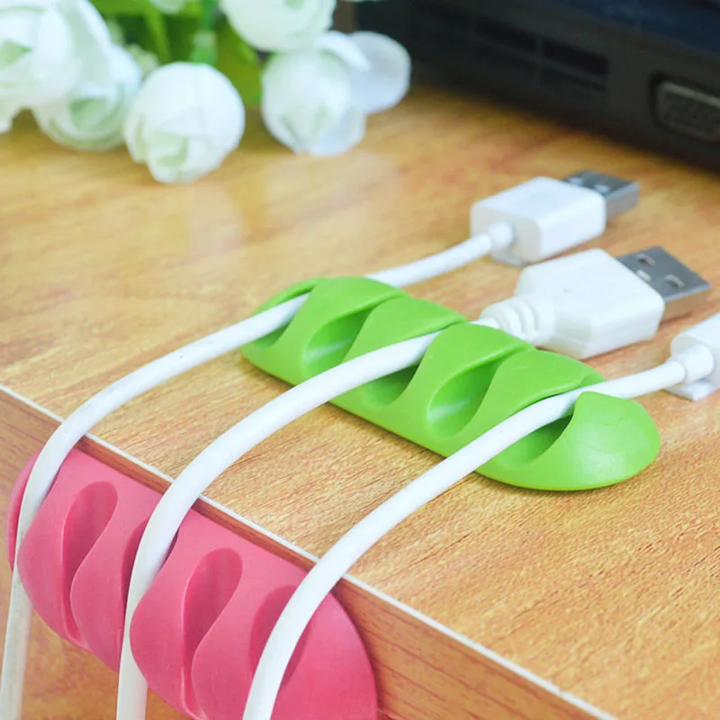 

5-Clip TPR Earphone Cable Winder Organizer Charger Cable Protector Holder Cover Case Fixing Device New