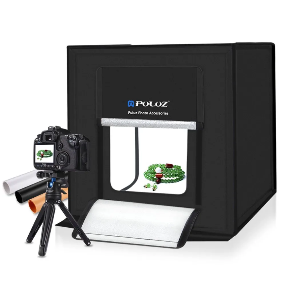 

PULUZ 40*40cm Mini LED Photo Studio Softbox Photography Soft Box Foldable LED Photo Box Lighting Studio Shooting Tent Box Kit