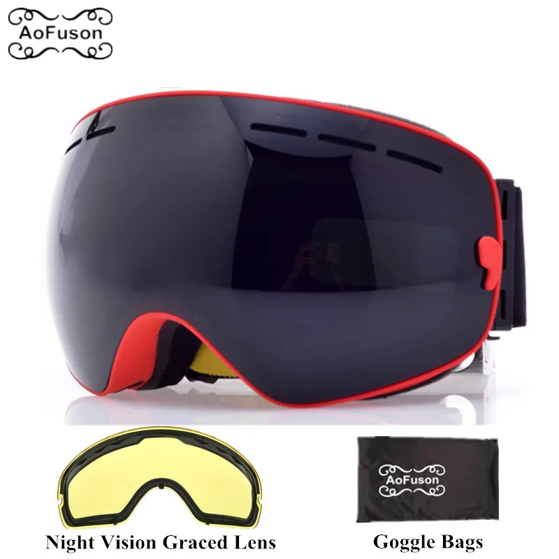 العلامة التجارية للتزلج على الجليد نظارات مع الأصفر للرؤية الليلية عدسة مزدوجة طبقات مكافحة الضباب رؤية كبيرة كروية قناع الشتاء التزلج نظار... العلامة التجارية للتزلج على الجليد نظارات مع الأصفر للرؤية الليلية عدسة مزدوجة طبقات مكافحة الضباب رؤية كبيرة كروية قناع الشتاء التزلج نظار...