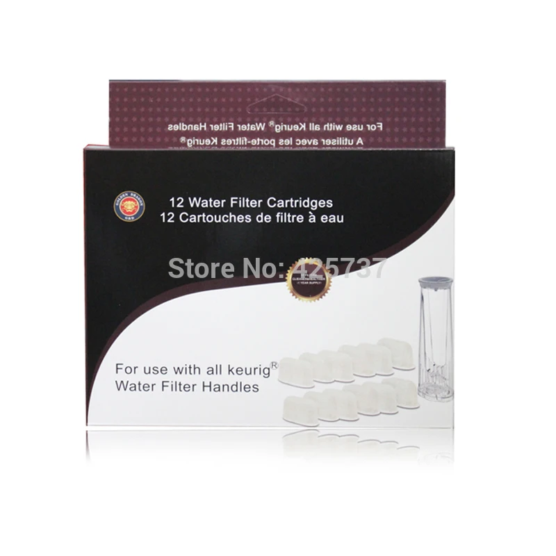 Gamlung Brand Water Filter Cartridges 12 PCS Charcoal Water Filters Replaces Keurig Active Carbon Individual Package With Box