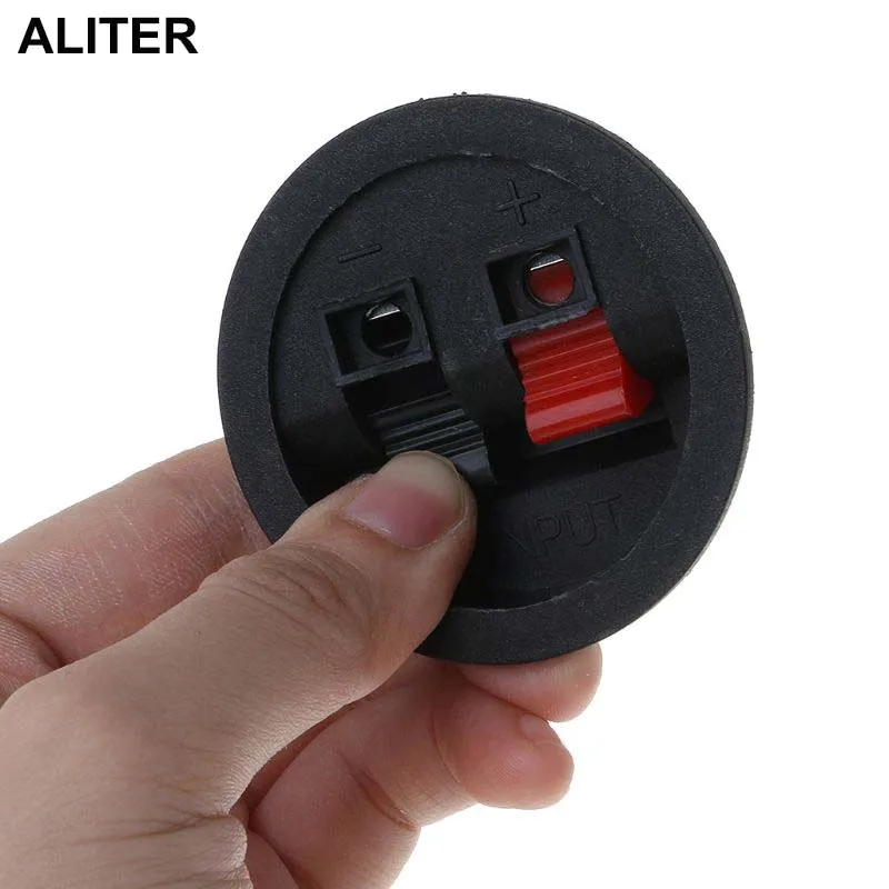 

2PCS Speaker Terminal Board Plate Round 2 Way Spring Clip Binding Spring Post Cup Push Type Accessories