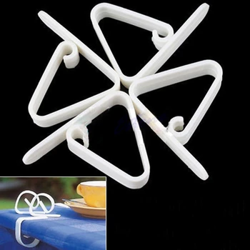 

4Pcs Tablecloth Clips Picnic Table Cloth Holder Plastic Table Cover Clamps for Home Kitchen Wedding Party Banquet Decor Supplies