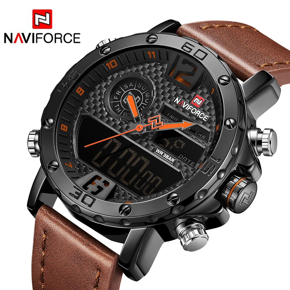

Men's Watches Top Brand Luxury NAVIFORCE Men Sports Watches Waterproof LED Digital Quartz Men's Military Wrist Watch Male Clock
