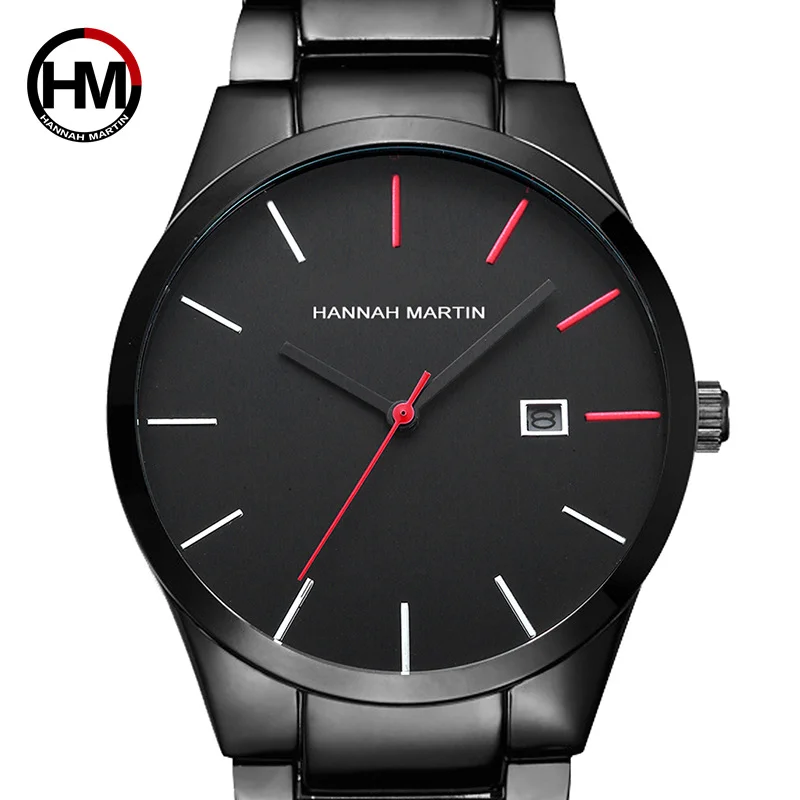 

Couple watch Complete Calendar Push Button Hidden Clasp Stainless Steel Quartz fit watches