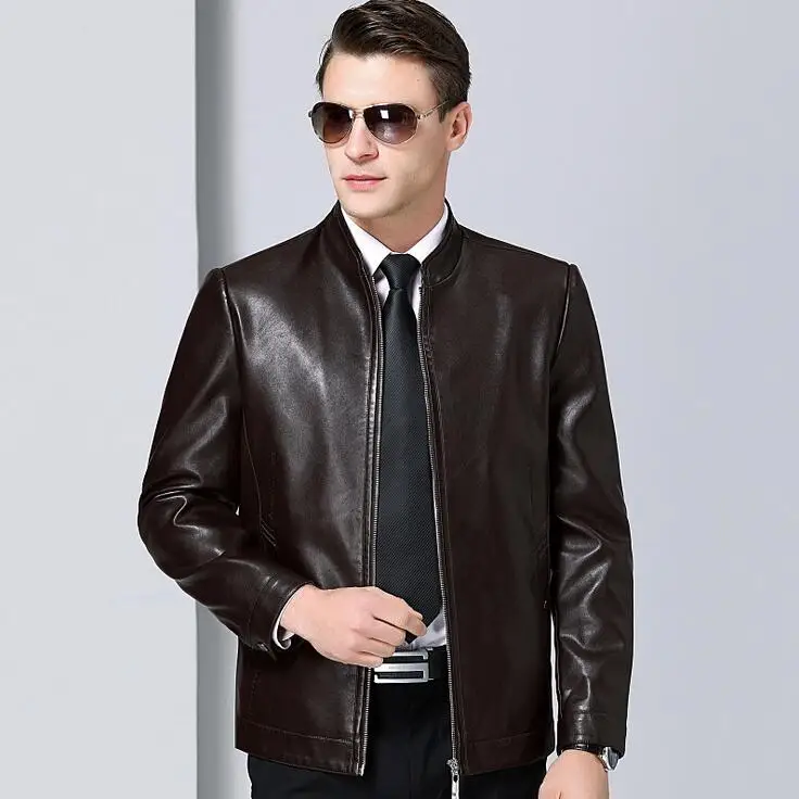 Hot new Men Autumn Spring Leather Clothing Men's Sheep skin Jackets ...