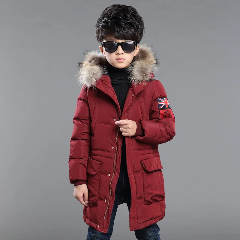 Boys Winter Jacket 2016 Winter Jackets for Boys Hoodie Parka Padded Snowsuit Fur Collar Winter Jacket Boys Manteau Garcon Hiver