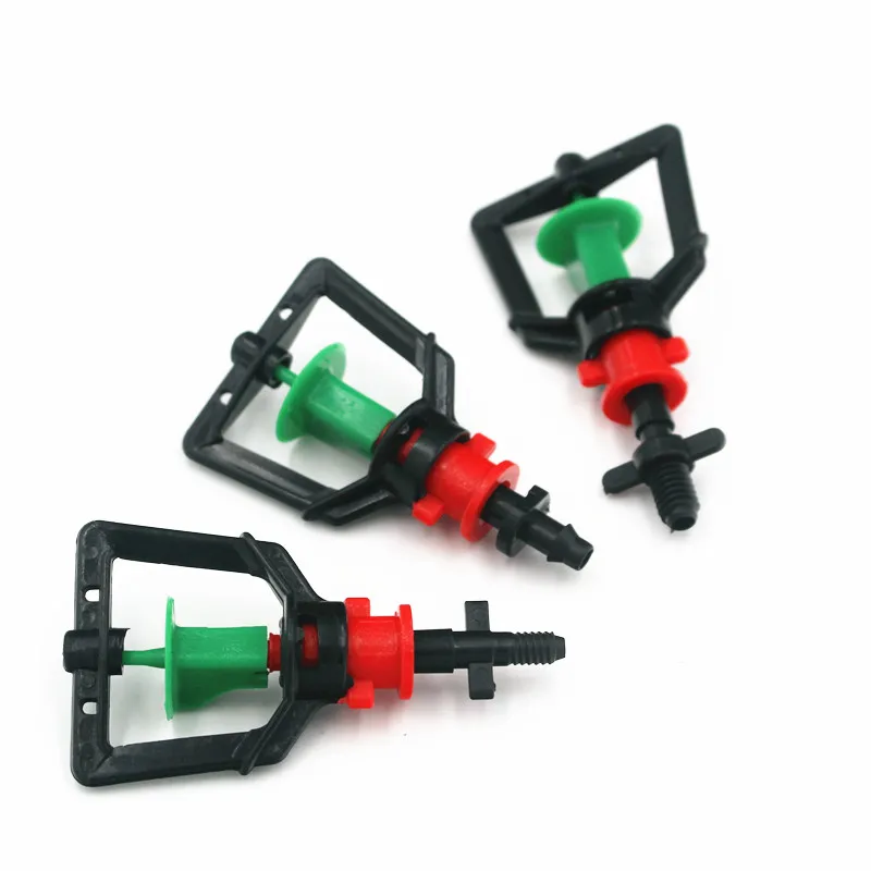 

50pcs Greenhouse Nursery Garden Microjet Sprinkler With Barb Connector Hanging Rotating Micro Nozzle Mushroom Cooling M112