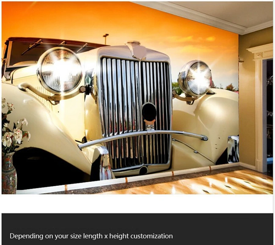Пользовательские 3D большие обои, блестящий Классический постер с изображением автомобиля для отеля K tv Кофе Чай столовая ТВ фон papel де parede