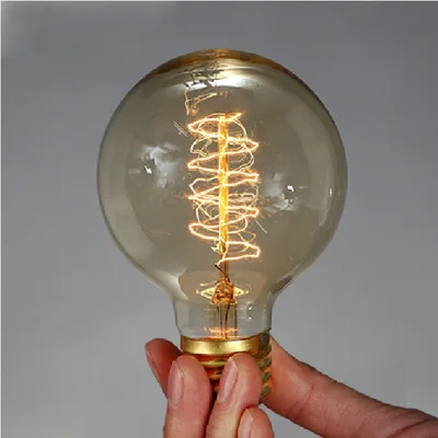 Лампа Эдисона Luminaria Ретро лампа-бомбилья промышленная винтажная лампада ST64 G80 220V 40W E27 деко старинные лампочки накаливания освещение - Цвет: G80