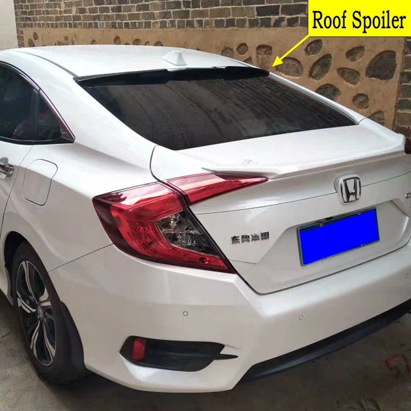 

For Honda Civic Roof Spoiler 10th 2016-2017 Car Styling High Quality ABS Material Car Rear Wing Primer Color Rear Roof Spoiler