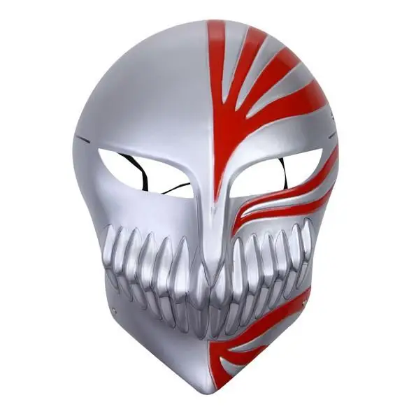 

Bleach cosplay Kurosaki Ichigo bankai Full Hollow Mask (silver-in-red) For Halloween Party