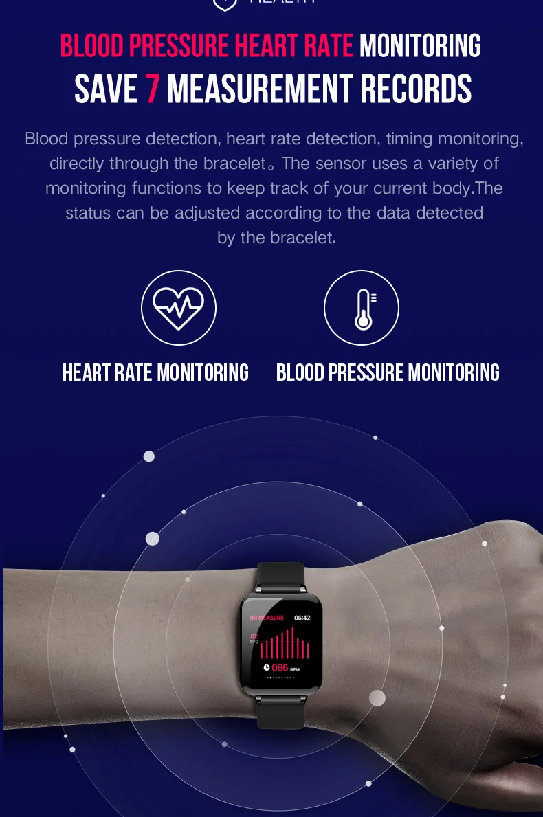 Torntisc дропшиппинг B57 женские Смарт-часы для Android Apple Watch пульсометр кровяное давление Hero Band 3 умные часы для мужчин
