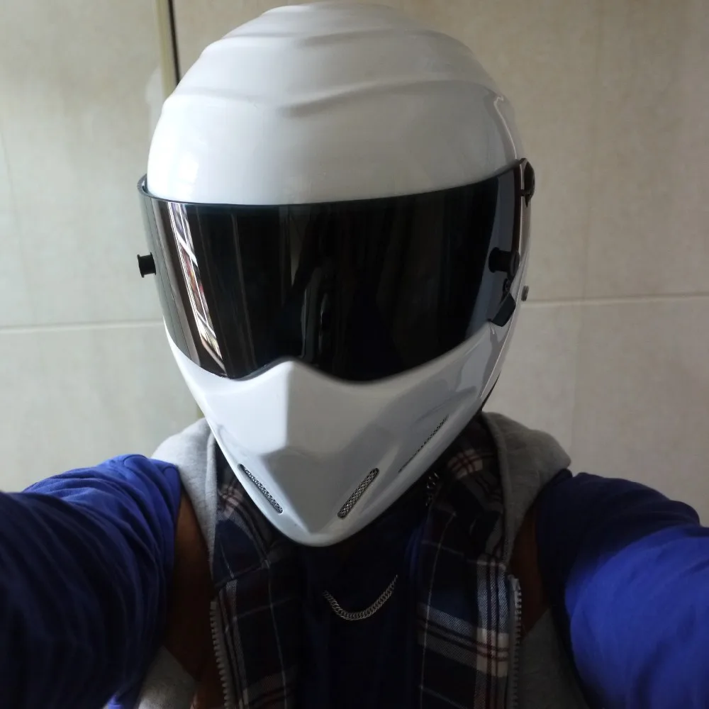 Top Gear The Stig Helmet/moto moto Carting/colore bianco e casco visiera  nero + casco da corsa con adesivo sym|stickers anime|stickers oilhelmet  visor - AliExpress