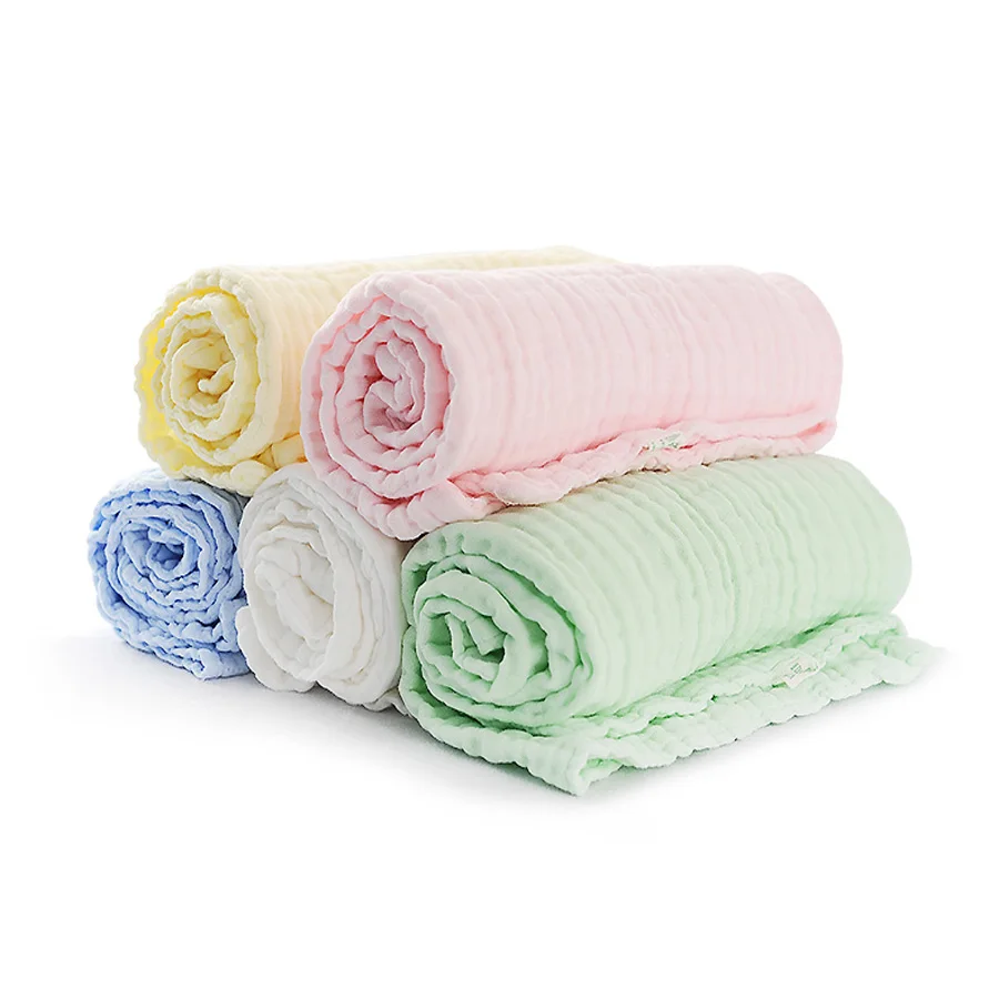 Baby Stuff Towel Cotton 6 Layers 105x105CM Newborn Swaddle Wrap Muslin Baby Wipes Kids Blankets Infant Bath Shower Beach Towel