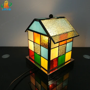

American minimalist glass creative house night light Tiffany bedroom bedside children's study bar fashion lighting