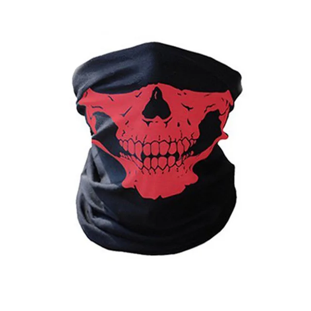 Череп Маска бандана велосипедный шарф-череп Multi Применение шею Шея Половина маска Хэллоуин Пейнтбол Спорт маска-повязка - Цвет: Red