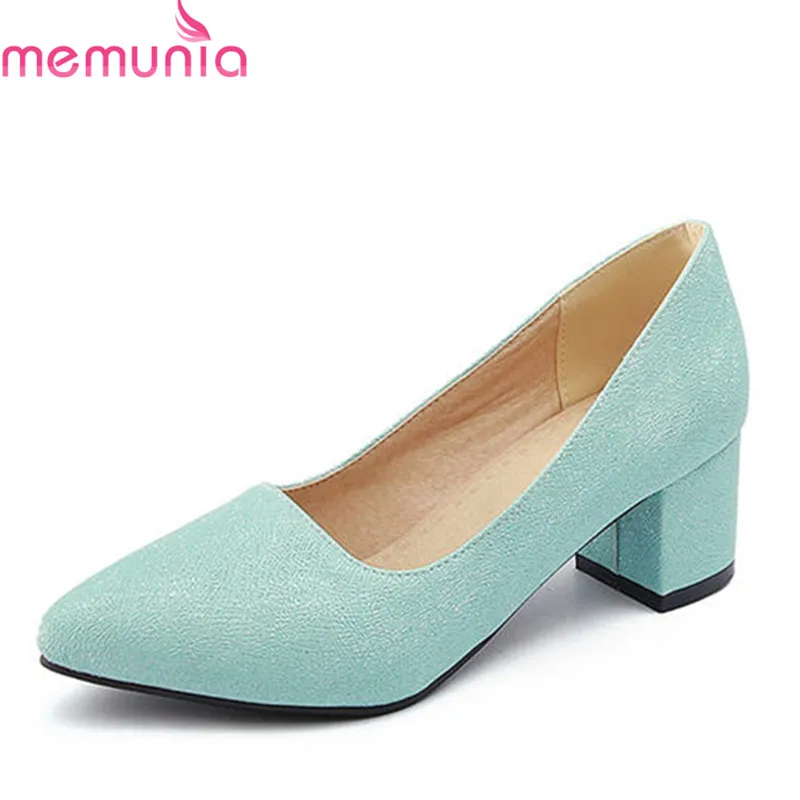 

MEMUNIA 2018 big size 33-47 pointed toe women pumps slip on shallow summer shoes casual fashion high heels shoes woman