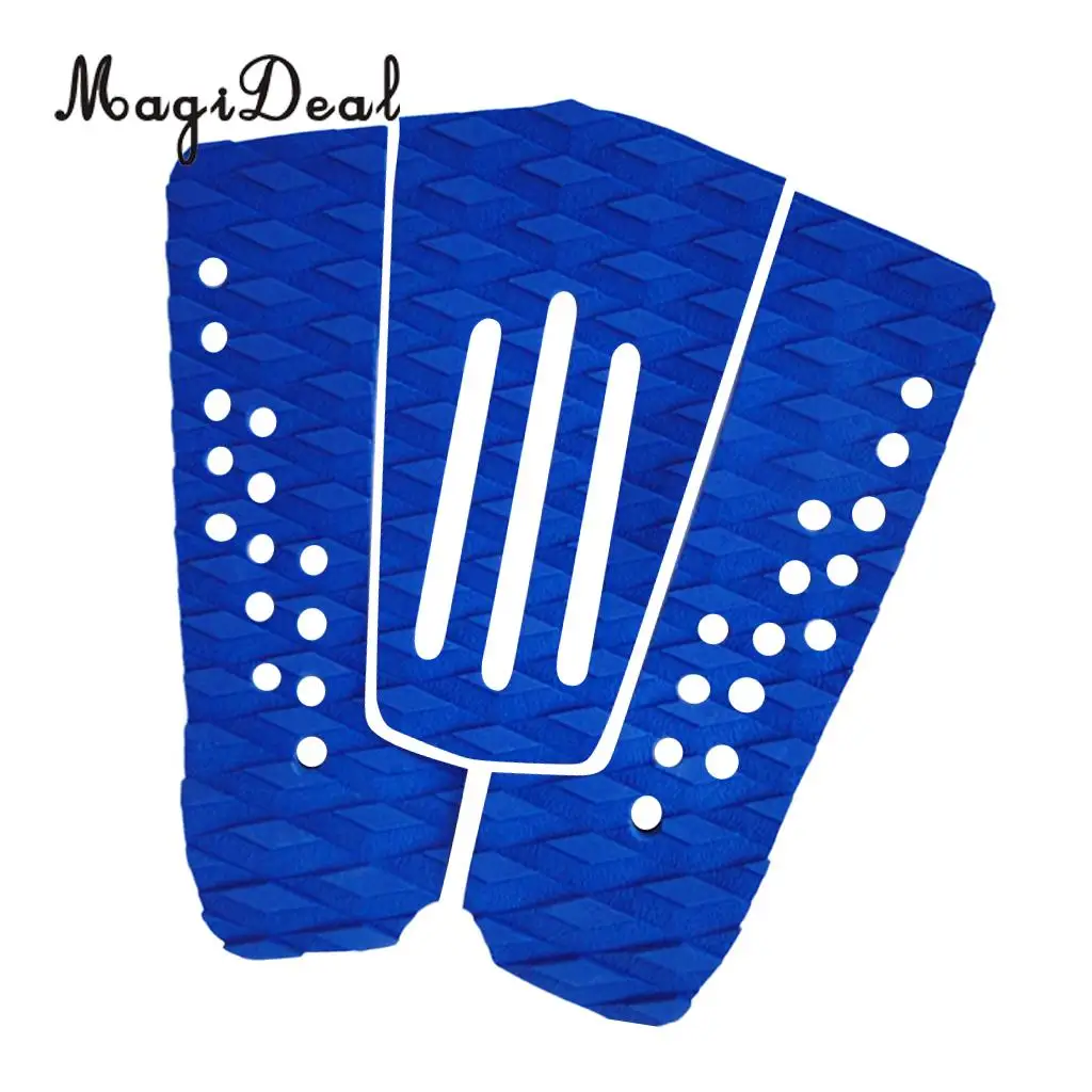 MagiDeal High Quality 3Pcs / Set Blue EVA Tail Pads Surfboard Deck Grips Traction Surfing Mat Boayboard LongBoard Surf Accessory