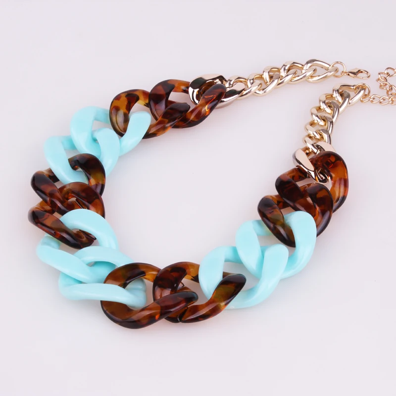 BOJIU New Fashion China chokers necklaces gothic necklaces for women resin link chain necklace NK1008 - Image 6