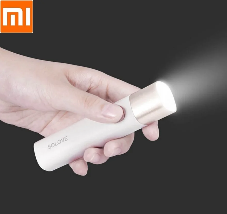 

Xiaomi SOLOVE X3 USB Type-C Rechargeable Brightness EDC Flashlight 3000mAh Power Bank Portable Mini LED Torch for Outdoor Bike
