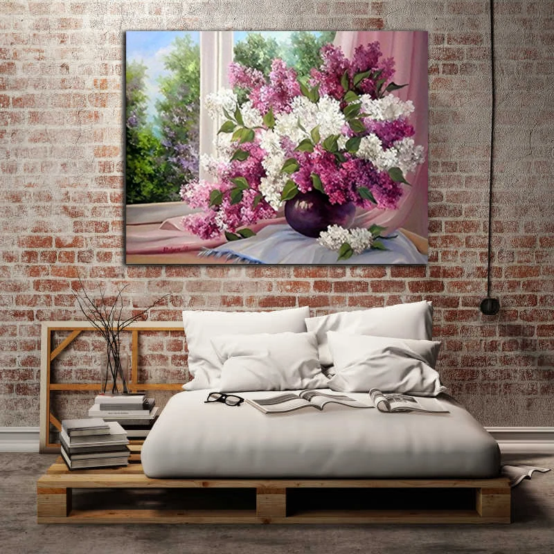 

DIY coloring pictures by Numbers with color flower drawings by digital frame painters