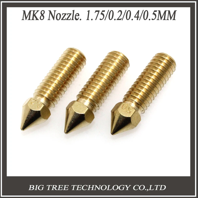 

30pcs 0.2/0.4/0.5mm Large Flow Large Diameter Stainless Nozzle 3D Printer Extruder Print Head for MK8 Makerbot 1.75 Filament