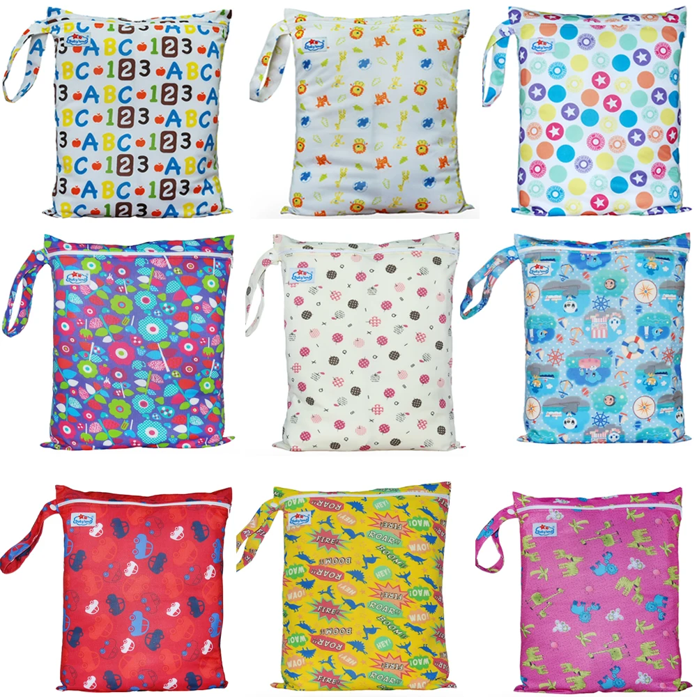 2016 Newest Patterns Zipper Diaper Bag Baby Wet Bag For Dirty Diapers 70 Pieces A Lotin Diaper