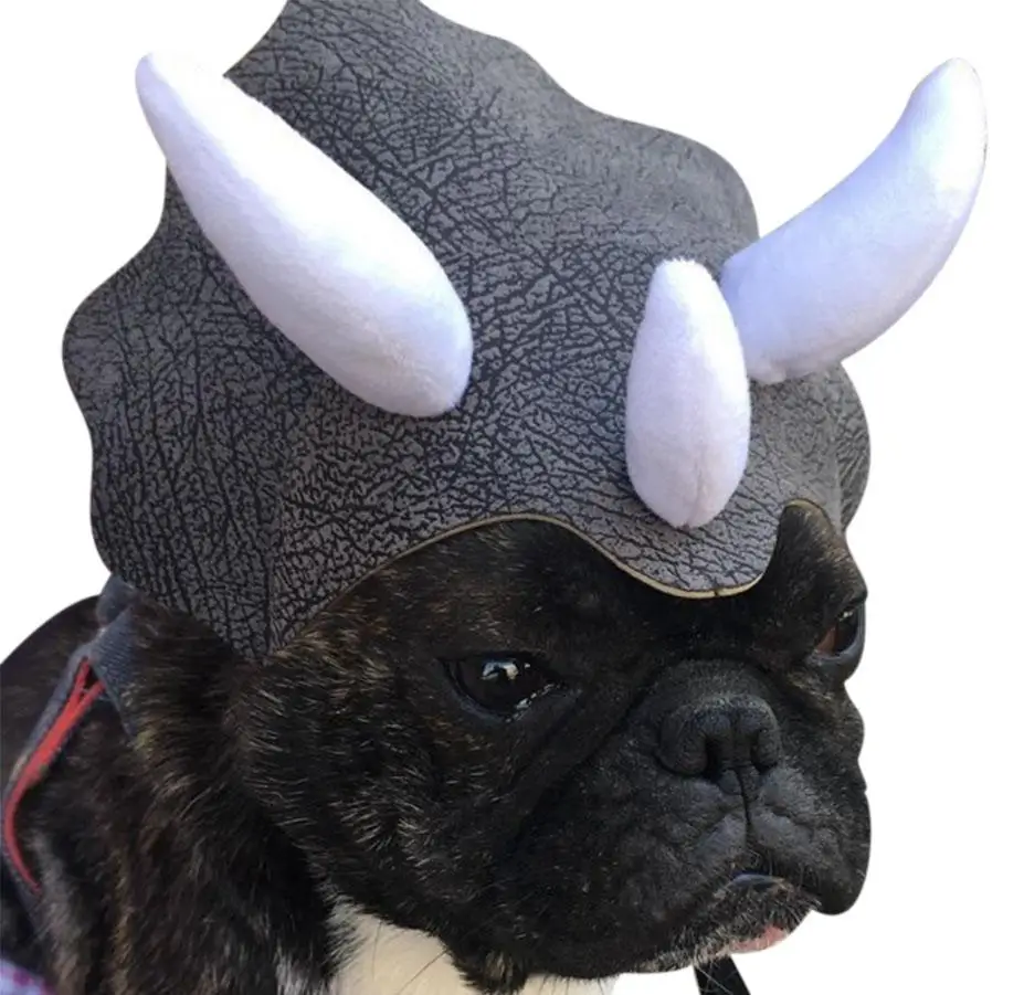 

Pet Triceratops Dog Dinosaur Hat Pet Cat Dog Hat Pet Transformation Cap Pet Headgear Costume Dog Hat Cap