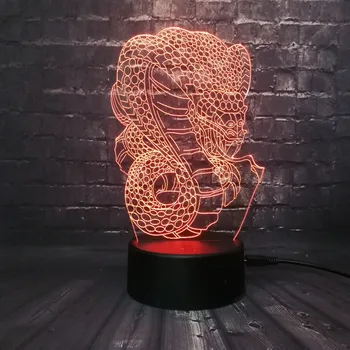 

New 2019 Novelty 3D Dragon LED USB Base Desk Table Lamp 7 Colors Change Flash Atmosphere Night Light Desk Table Decor LAVA