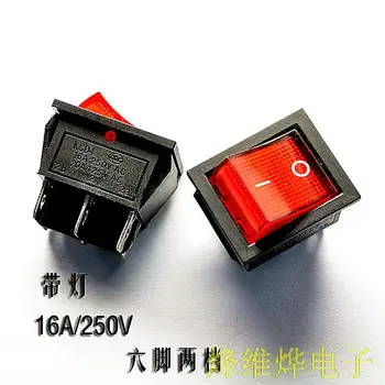 

Large red rocker switch KCD2 KCD4-202 6 feet 2 files illuminated 16A / 250V 20 Zhi