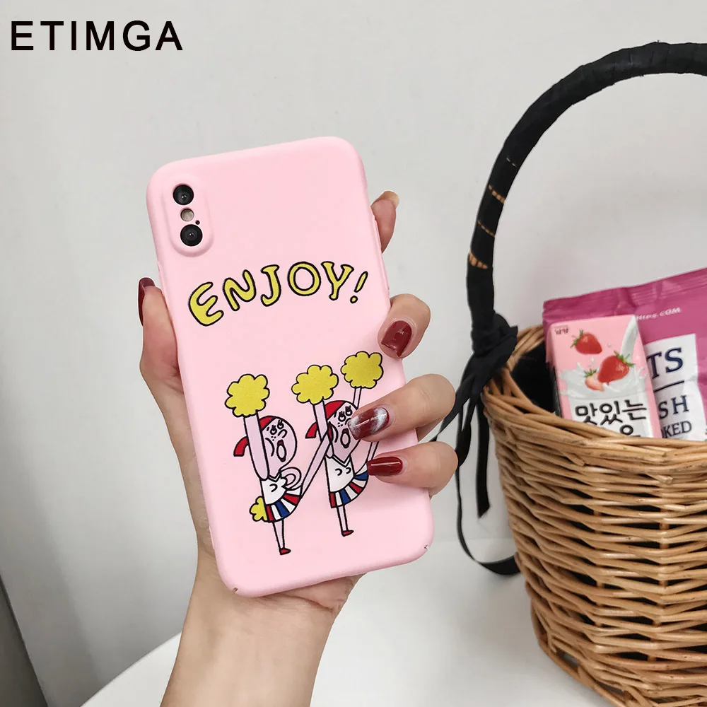 ETIMGA Роскошный чехол для iPhone 7 8 Plus PC матовый Emboss 6 6s PLus Cheerlead узор Крышка X | Мобильные