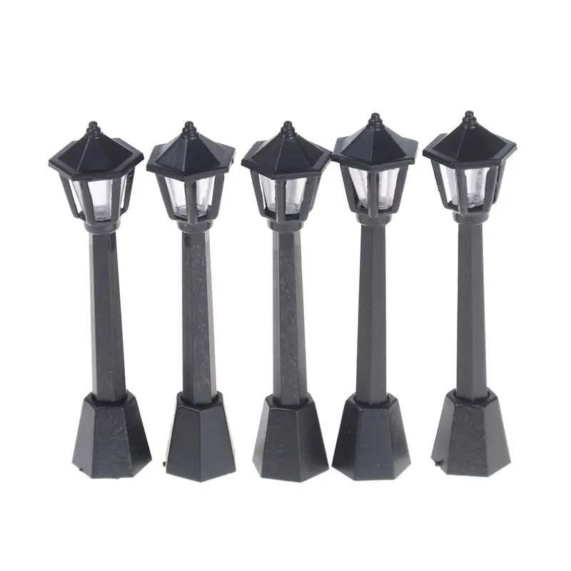 

5Pcs Single Head Scale Lampposts Train N Scale Lights Model Garden Lamps Street Lamps Model Building Lights