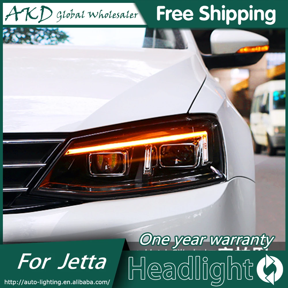 

AKD Car Styling for VW Jetta MK6 Headlights 2012-2018 Angel Eye LED Headlight DRL Bi Xenon Lens High Low Beam Parking Fog Lamp