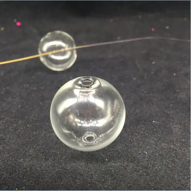 100pcs/lot 30mm empty round glass globes balls bubble with 3mm 2 hole miniature vial pandent fashion DIY accessory | Украшения и
