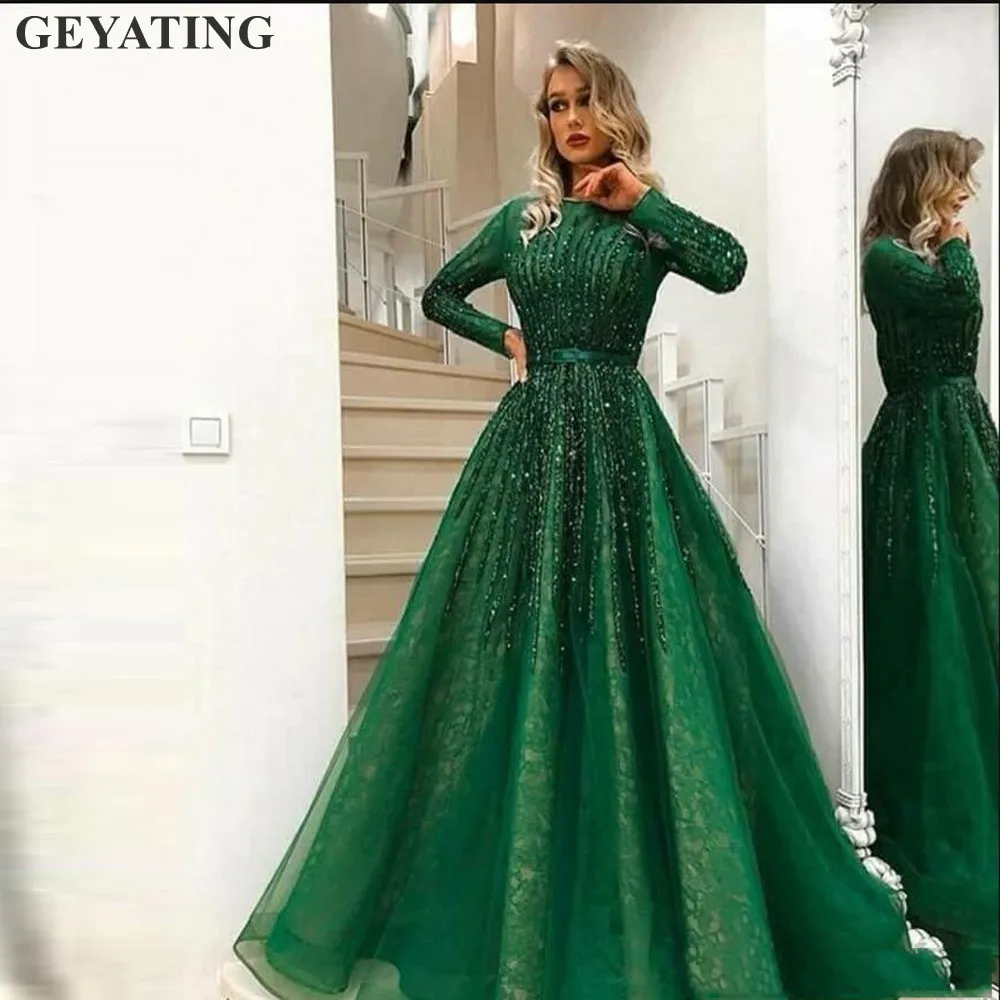 green long formal dress