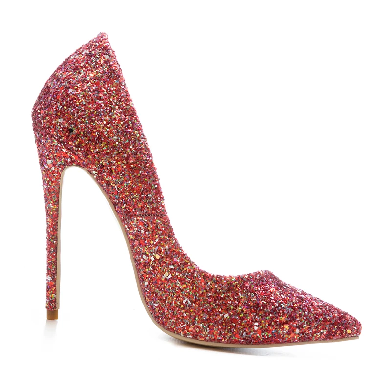 Black Cm sliver gold Slip Mujeres Stilettos Boda red 12 Talón Zapatos Lentejuelas Punta pink Nupcial Alto blue De Bombas on Tacón Estrecha xRPwBq1pa