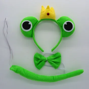 

Green Frog Cosplay Animal Ear Headband Bow Tail For Girls Boy Party Stage Show Party home decor birthday