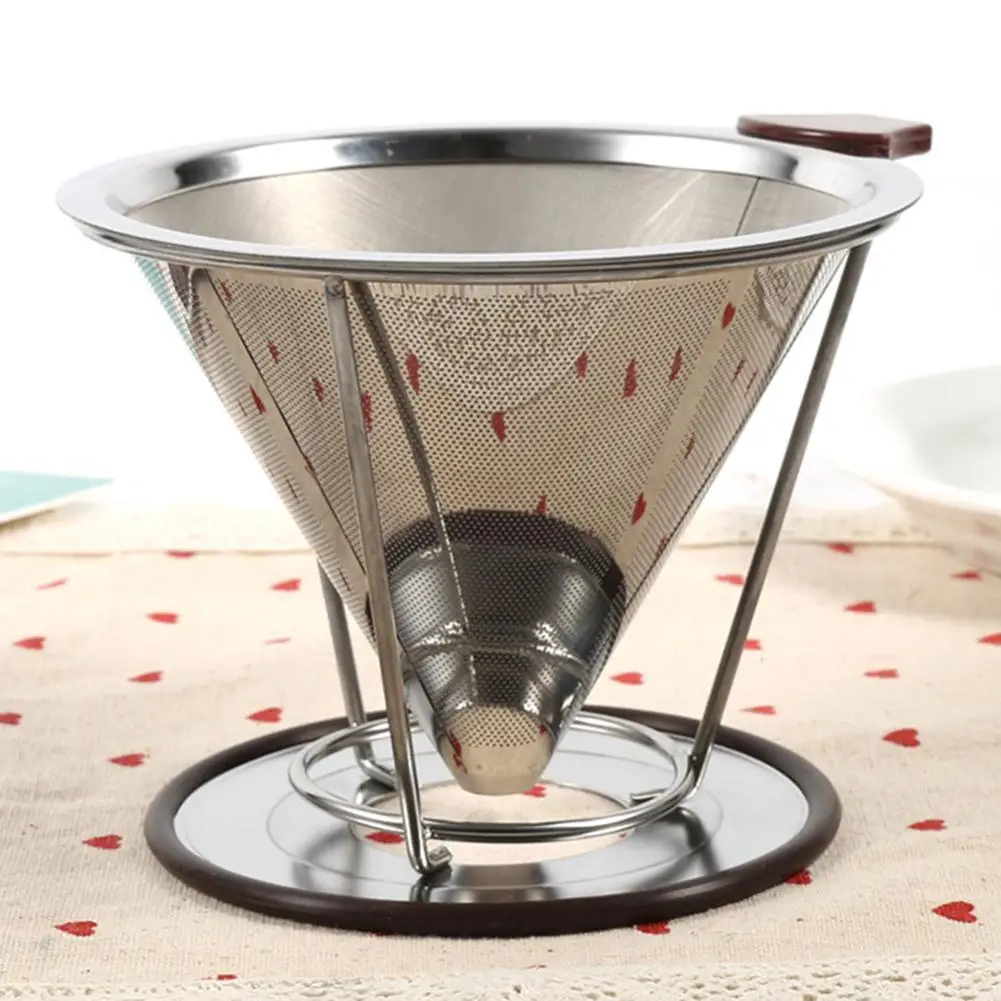 Stainless Steel Cone Coffee Filter Holder Dripper Double Layer Mesh Infuse Cup Coffee Filters Home Drinkwares NEW Stainless Steel Cone Coffee Filter Holder Dripper Double Layer Mesh Infuse Cup Coffee Filters Home Drinkwares NEW