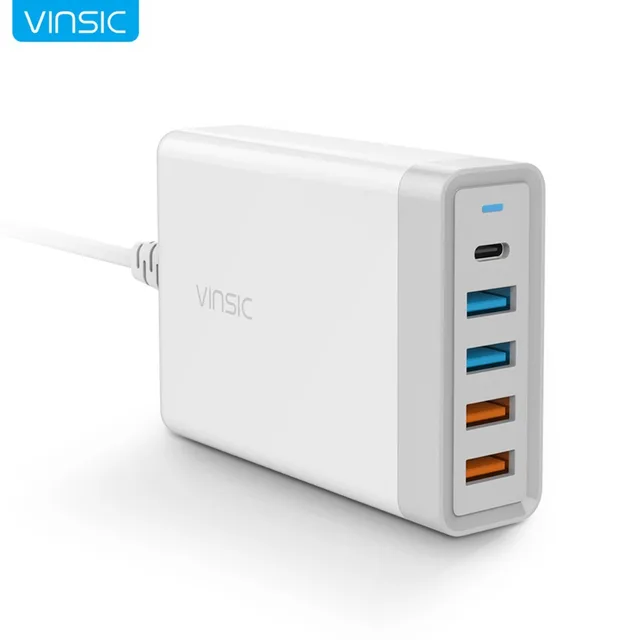 vinsic 5 port wall charger charger 3 0 qc3 0 usb charger dual usb type c travel charger vinsic 5 port wall charger charger 3 0 qc3 0 usb charger dual usb type c travel charger