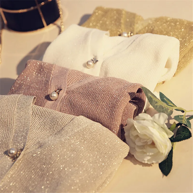 

2019 Spring Autumn Lady's Knitted Sweater Thin Cardigan Sweater Hollow Long Sleeve Casual Female Cardigan Short Sweaters R647