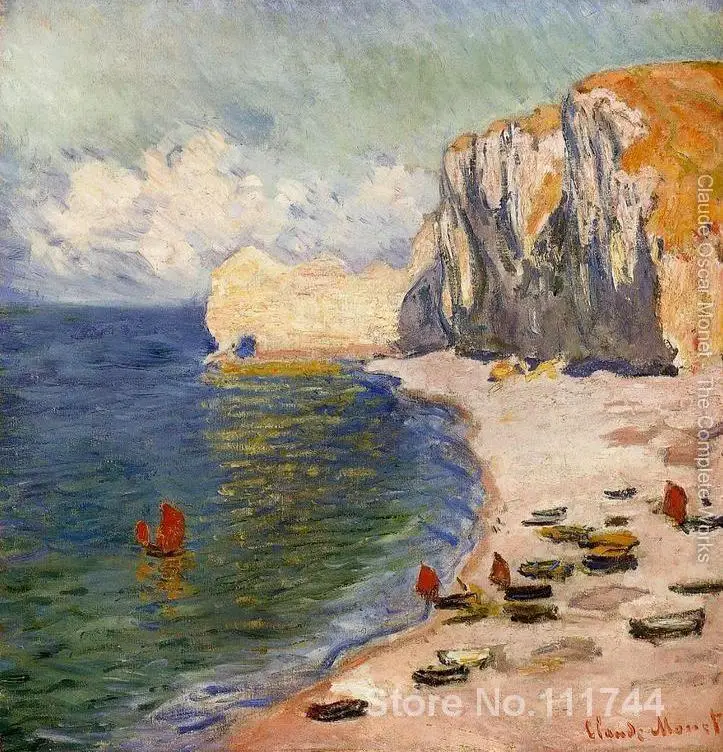 

impressionist art The Beach And The Falaise D Amont Claude Monet paintings High quality Hand painted