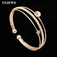 YFJEWE классический браслет с кристаллами звезды и Луны для женщин, браслет для девочек, рождественский подарок, Браслеты Mujer B258