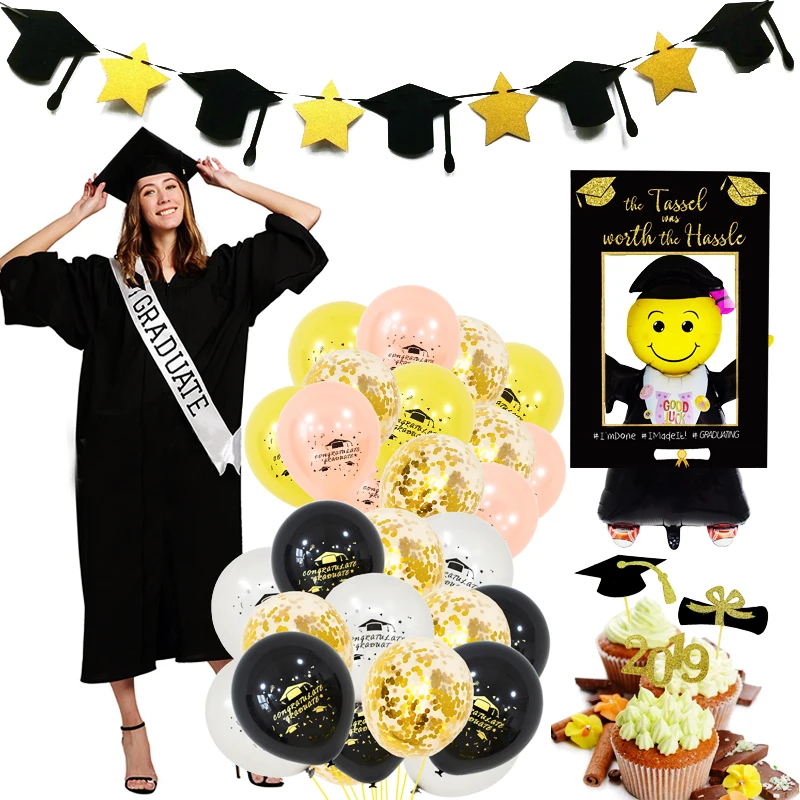 

2019 Graduation Party Balloons Decoration Leave School Season Gift Congrats Grad Banner Photo Frame Prop Photobooth for Graduate