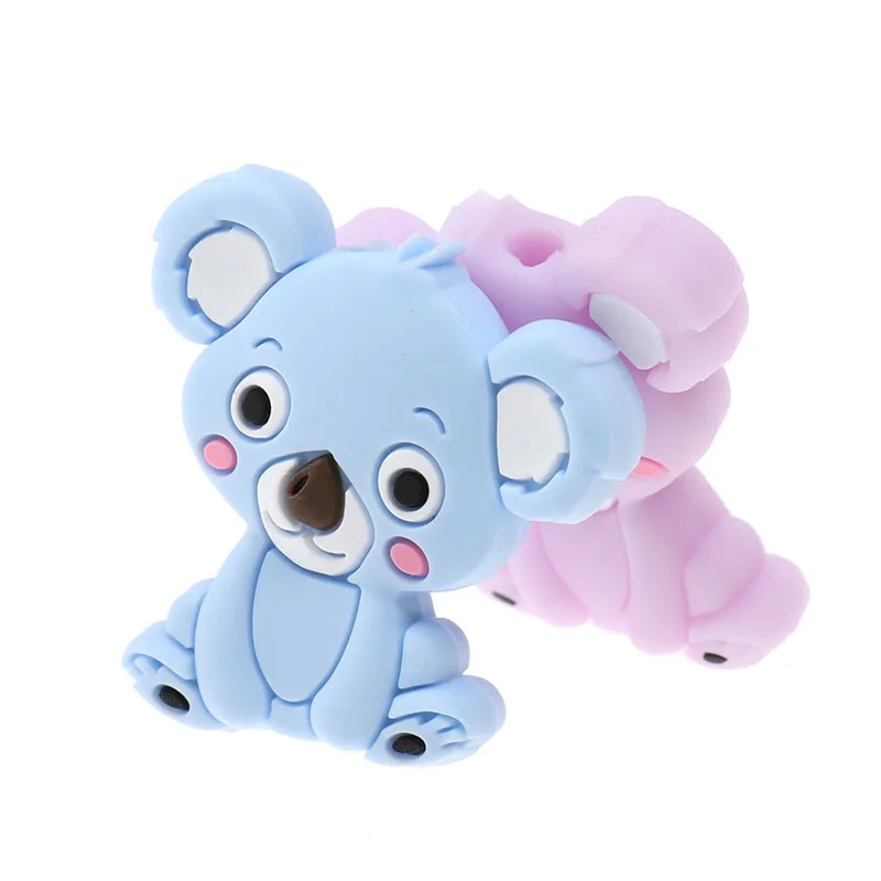 Fkisbox 15 шт. милые коала бусины Мини Силиконовые игрушка в виде животного бисера Bpa бесплатно младенцев бижутерия для прорезывания зубов решений пустышка подарки для новорожденных