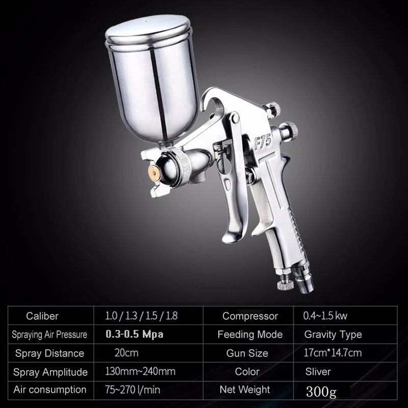 Spray Gun 400ML Pneumatic Airbrush Sprayer Professional Alloy Painting Atomizer Tool With Hopper For Painting Cars By PROSTORMER 3